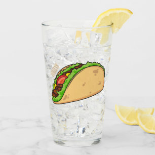 Taco cartoon illustration glass