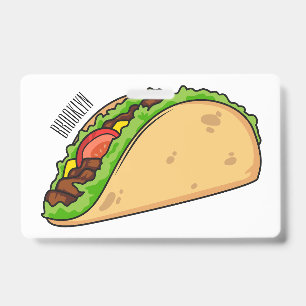 Taco cartoon illustration ID badge