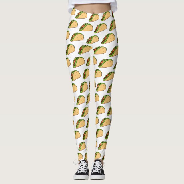 Taco cartoon illustration leggings (Front)
