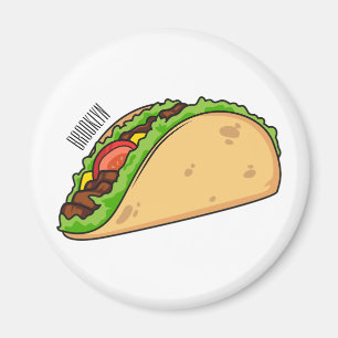 Taco cartoon illustration magnet