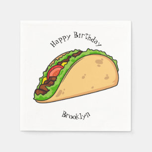 Taco cartoon illustration napkin