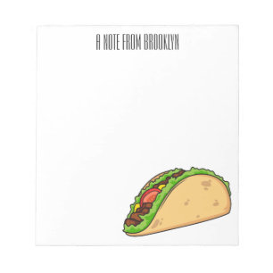 Taco cartoon illustration notepad