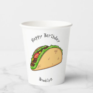 Taco cartoon illustration paper cups