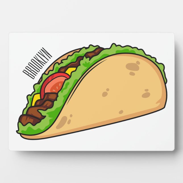 Taco cartoon illustration plaque (Front)