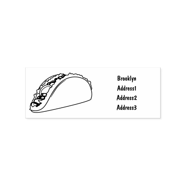 Taco cartoon illustration rubber stamp (Imprint)