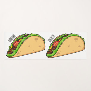 Taco cartoon illustration yoga mat