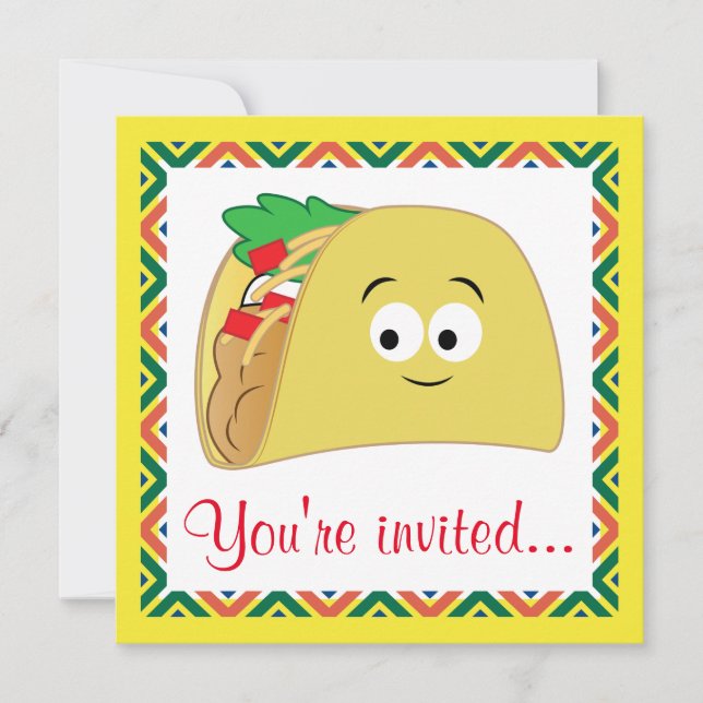 Taco Cartoon Invitation (Front)