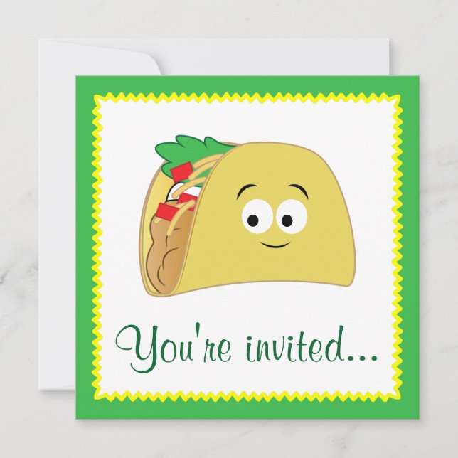 Taco Cartoon Invitation (Front)