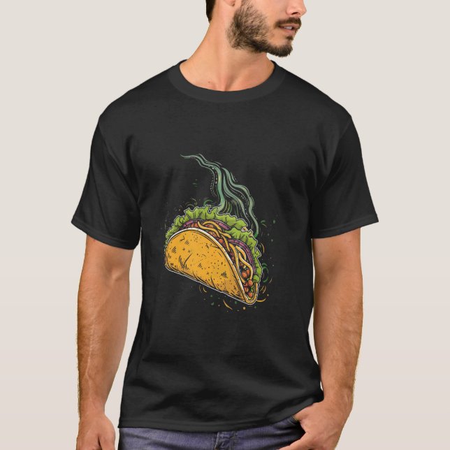 Taco Cartoon Vector T-Shirt (Front)
