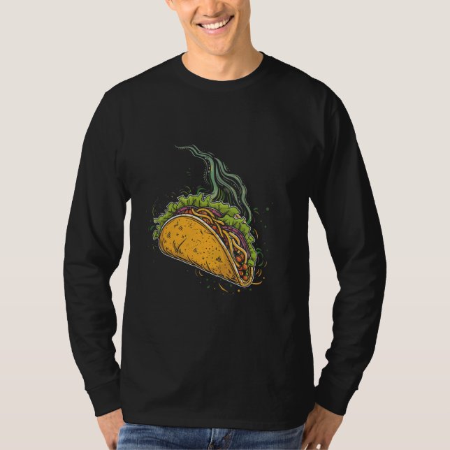 Taco Cartoon Vector T-Shirt (Front)