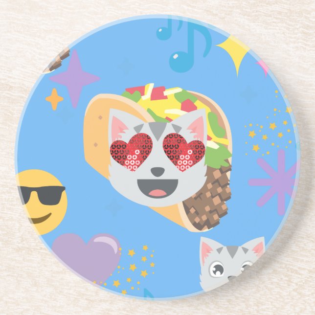 taco cat emoji coaster (Front)