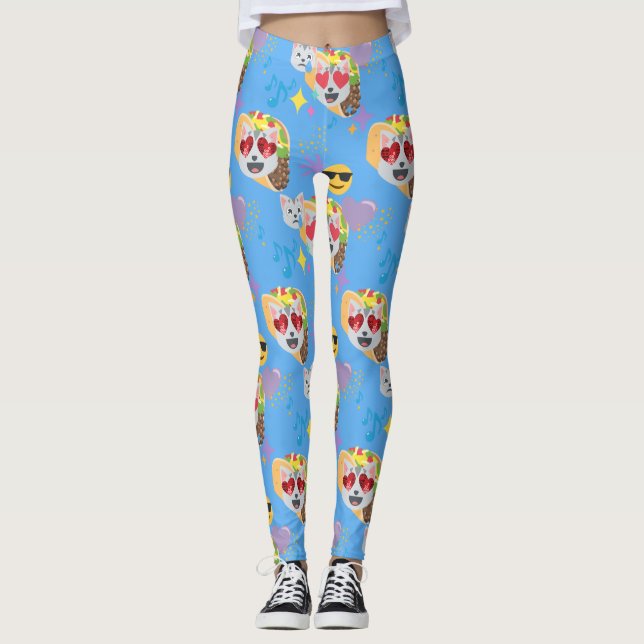 taco cat emoji leggings (Front)