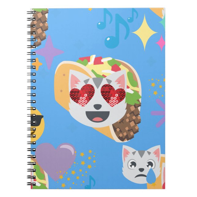 taco cat emoji spiral notebook (Front)