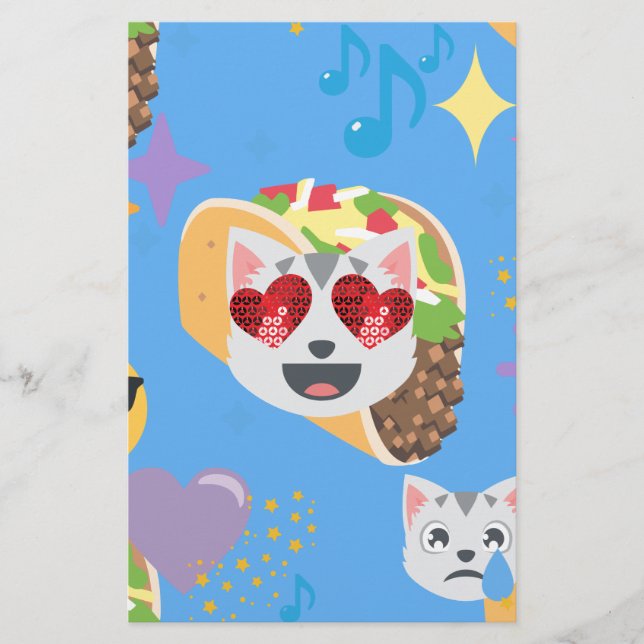 taco cat emoji stationery (Front)