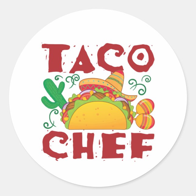 Taco Chef Taco Truck Classic Round Sticker (Front)