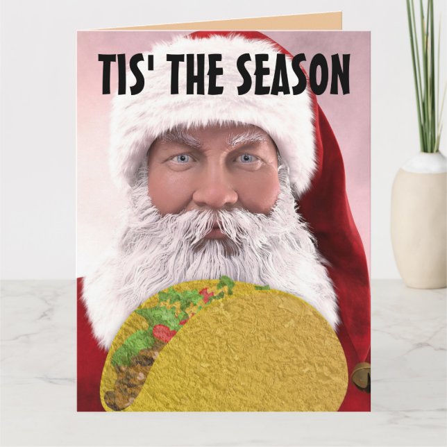 TACO CHRISTMAS SANTA FUNNY GREETING CARDS (Front)