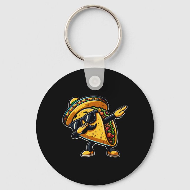 Taco Cinco De Mayo Funny Mexican Fathers Day  Key Ring (Front)