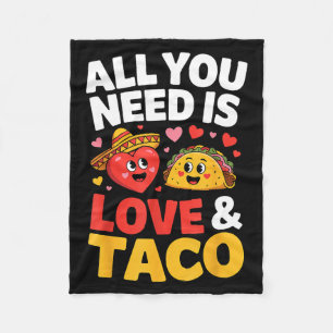 Taco cinco de mayo love cute heart sombrero food fleece blanket