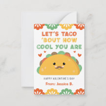 Taco Classroom Valentine's Day Card for Kids