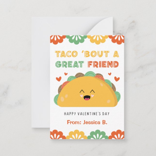 Taco Classroom Valentine's Day Card for Kids (Front)