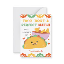 Taco Classroom Valentine's Day Card for Kids