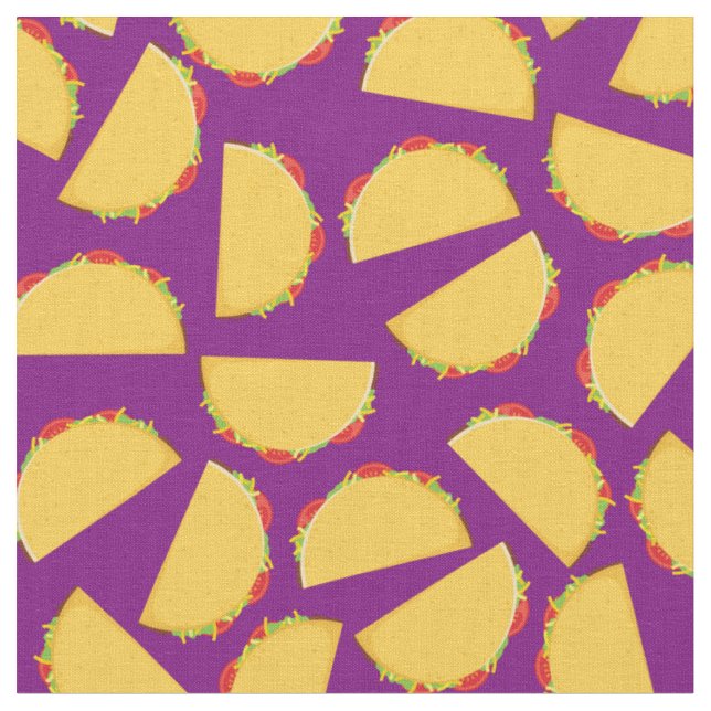 Taco Cute Kids Food Fabric (Close Up)