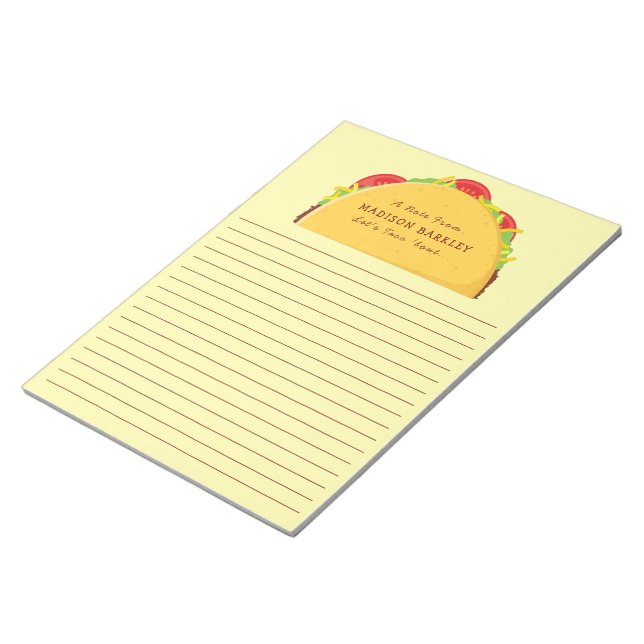Taco Cute Kids Personal Stationary Notepad (Angled)