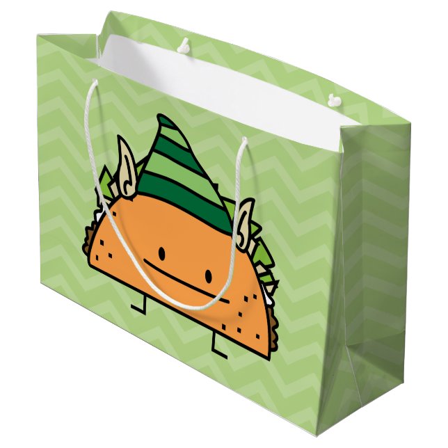 Taco Elf Large Gift Bag (Back Angled)