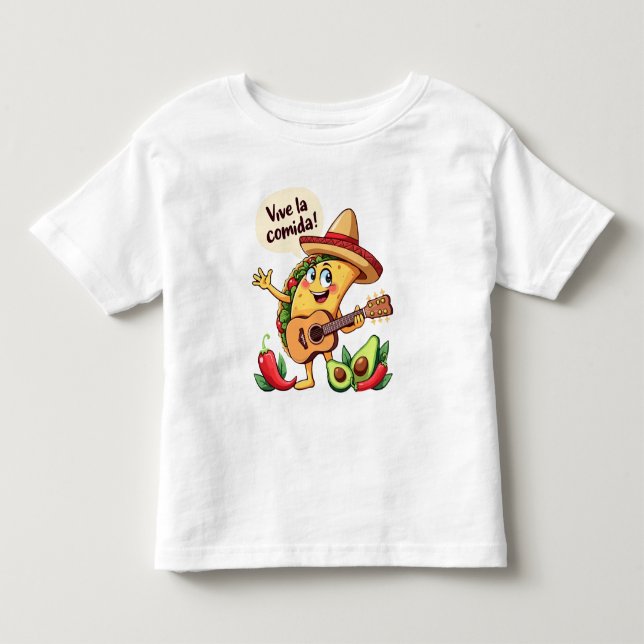 Taco Fiesta mit Gitarre und hispanischem Flair Toddler T-Shirt (Front)