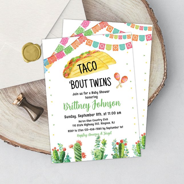 Taco Fiesta Twin Baby Shower Invitation Mexican (Creator Uploaded)