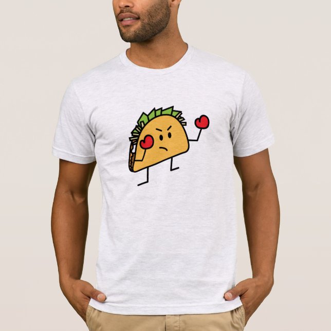 Taco Fighter Boxer tortilla shell gloves T-Shirt (Front)