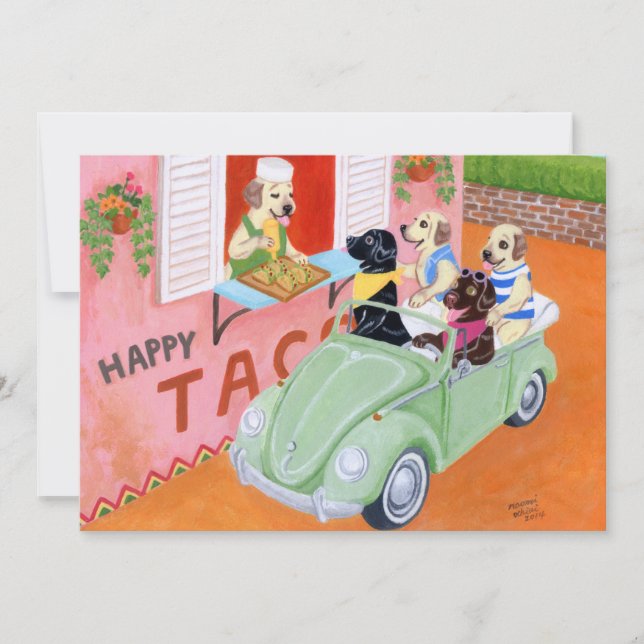 Taco Fun Labradors Invitation (Front)