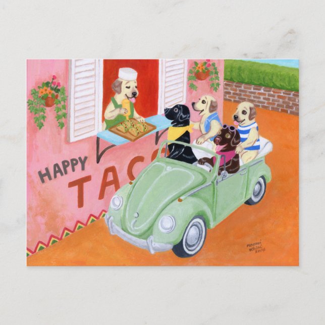 Taco Fun Labradors Postcard (Front)