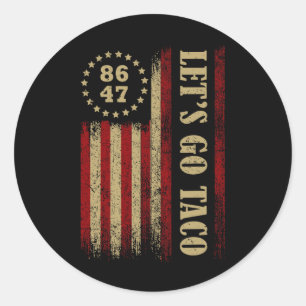 Taco Funny Let's Go Taco Shirt Men Women Tees Classic Round Sticker