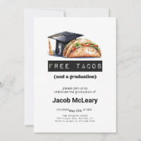 Taco Graduation Party Invitation, Funny Graduation