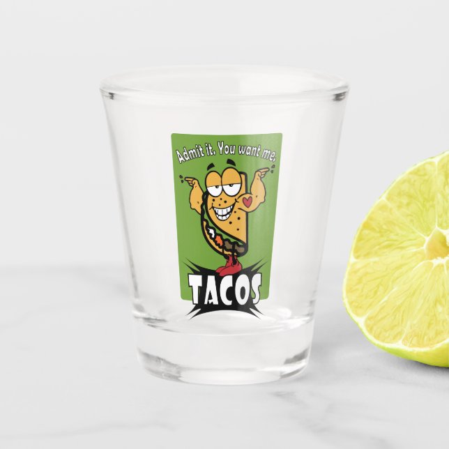 Taco Guy Shot Glass (Front)