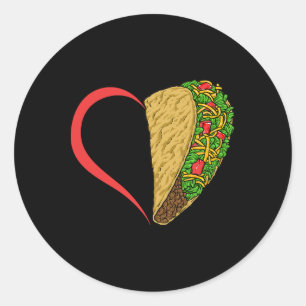 Taco Heart Taco Tuesday Cinco De Mayo Taco Lovers  Classic Round Sticker