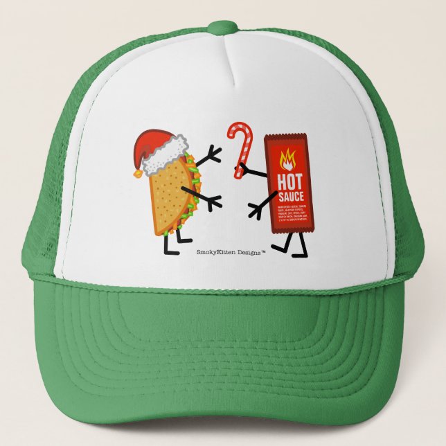 Taco & Hot Sauce - Christmas Trucker Hat (Front)