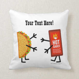 Taco & Hot Sauce - Customisable Cushion