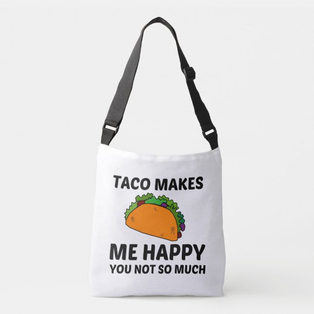 TACO MAKES ME HAPPY CROSSBODY BAG (Front)
