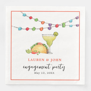 Taco & Margarita Mexican fiesta Engagement Party  Napkin