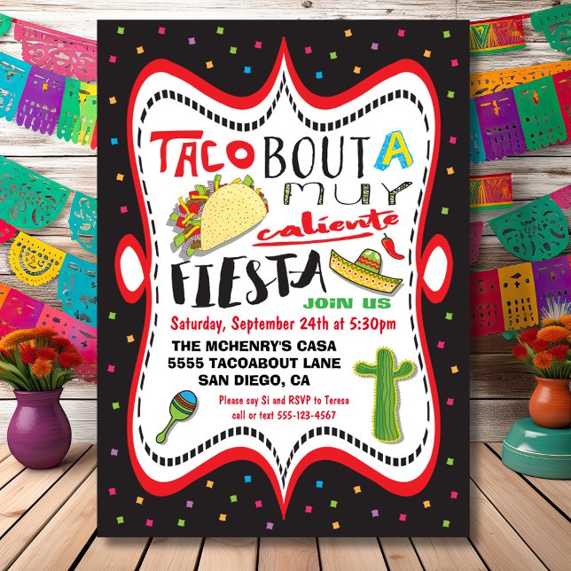 Taco Mexican Fiesta Party Invitation (Creator Uploaded)