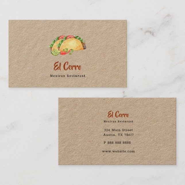 Taco Mexican food  Business Card (Front/Back)
