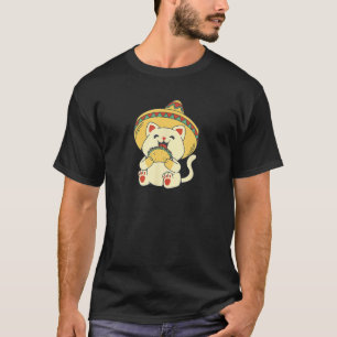 Taco Mexico Cat with Sombrero T-Shirt