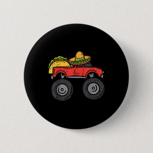 Taco Monster Truck Sombrero Cinco De Mayo Mexican 6 Cm Round Badge