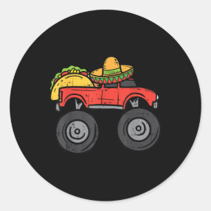 Taco Monster Truck Sombrero Cinco De Mayo Mexican Classic Round Sticker