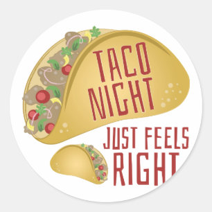 Taco Night Classic Round Sticker