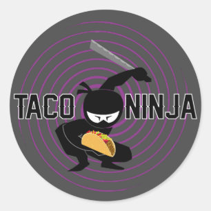 Taco Ninja Design - Classic Round Stickers
