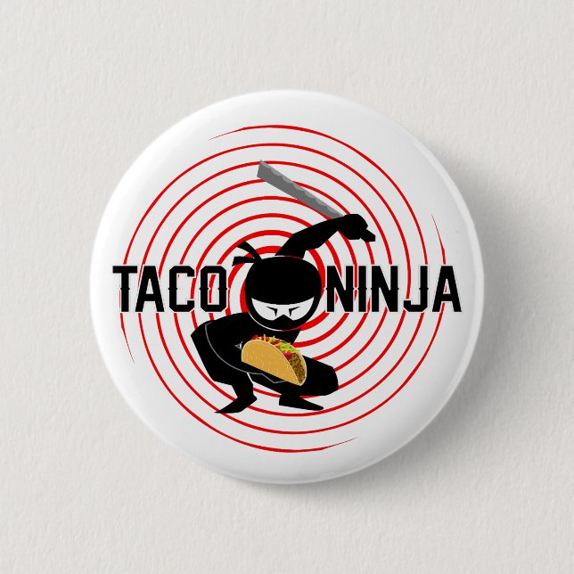 Taco Ninja Design - Round Button (Front)