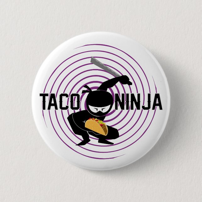 Taco Ninja Design - Round Button (Front)